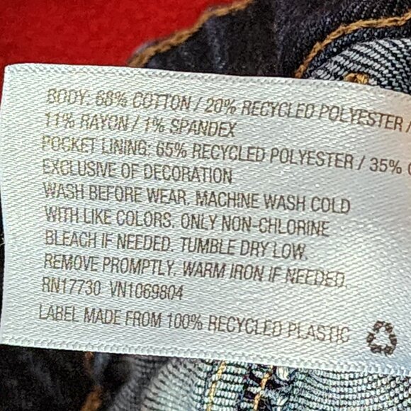 Cat and Jack Dark Wash Denim Slip On Adjustable Waist Stretch Skinny Jeans Sz 5T - Picture 15 of 16